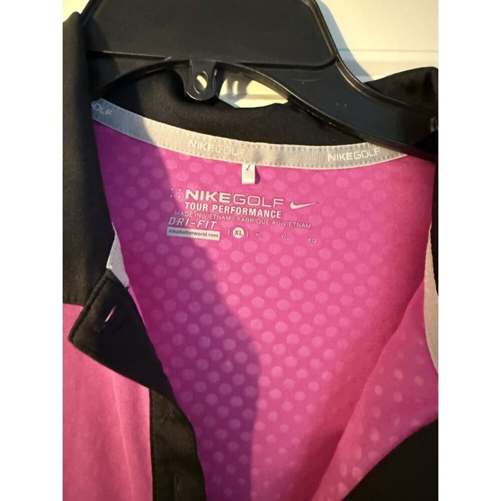 Nike Golf Tour Performance Polo Purple Black Lightweight Dri-Fit Activewear XL - Picture 3 of 5